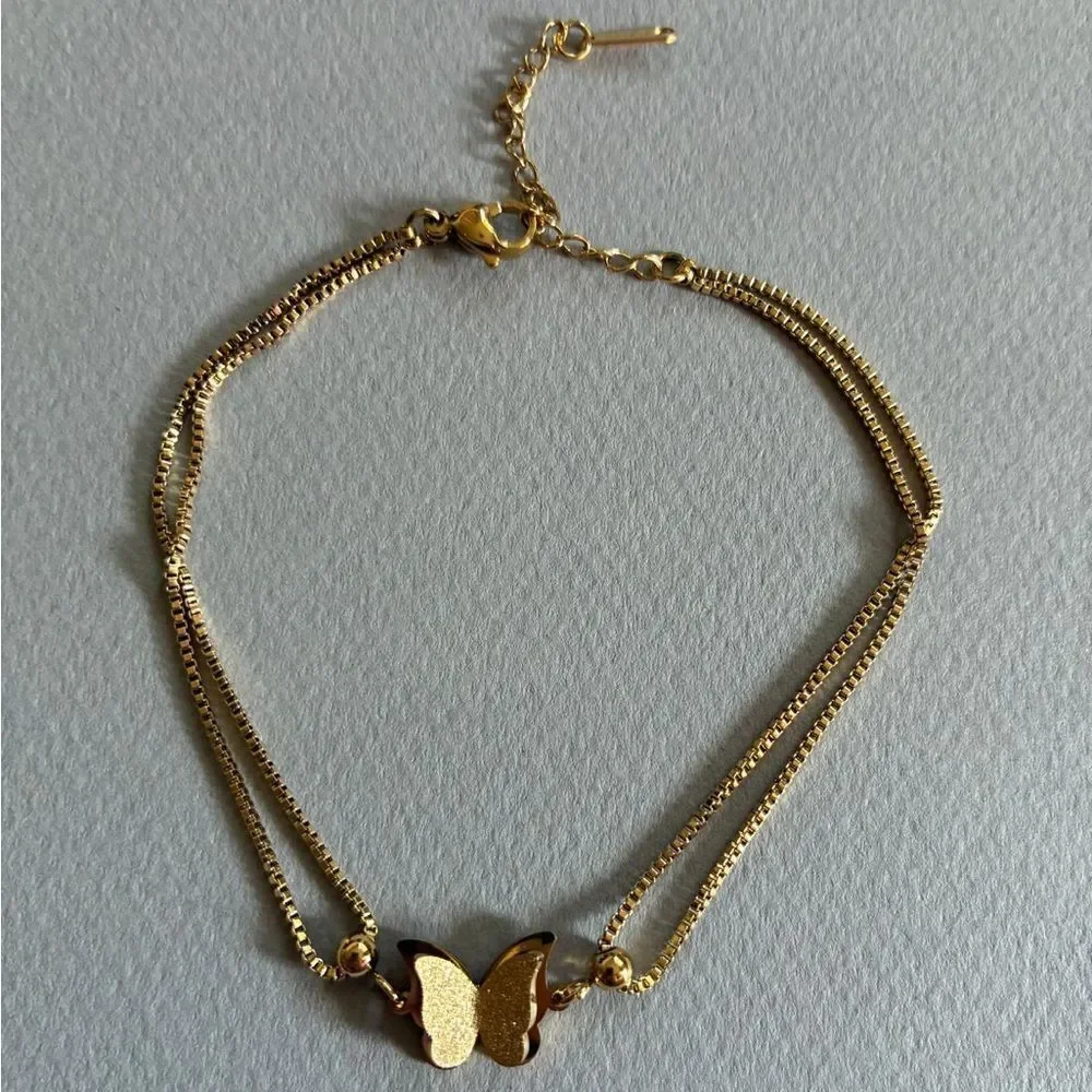 Gold Butterfly Chain anklet M577
